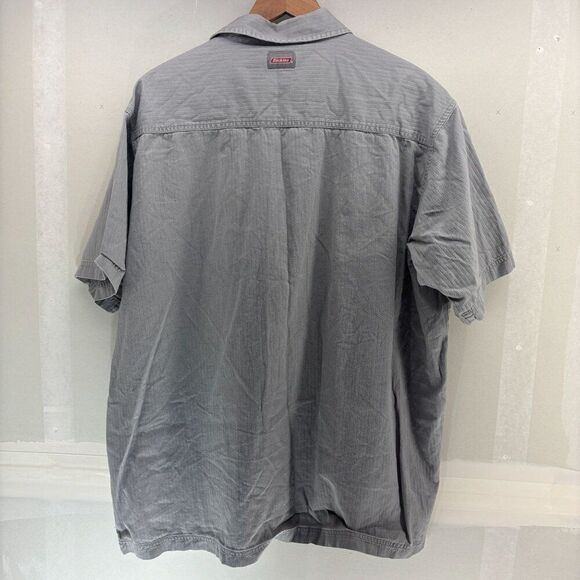Genuine Dickies Mens Short Sleeve Button-Down Shirt 2XL Gray Textured EUC - Picture 4 of 4